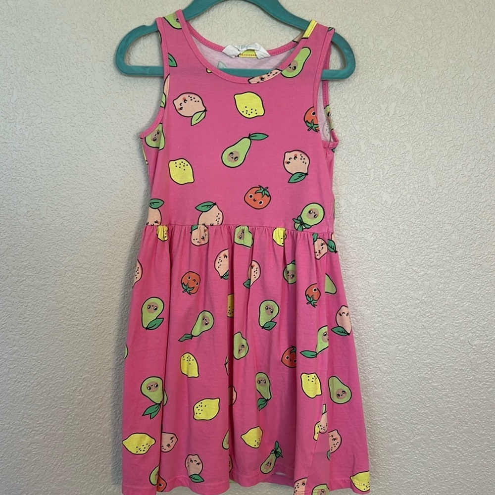 H&M Pink Fruit Print Sleeveless Dress